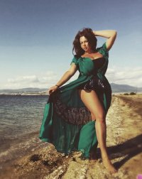 Valeria Egorova - Brunette Super Busty Big Hourglass Ukrainian Russian MILF Beauty in a Sexy L...jpg