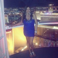 Tasha W - Brunette Busty Beauty in a Blue Mini Dress Posing in Las Vegas.jpg