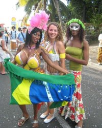 Slim n' Stacked Black Beauty with Painted On Yellow Bikini at Mardi Gras.jpg