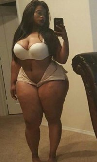 Black Busty Big Hourglass Beauty in a Big Beautiful Butt and Thighs in a Sexy Skimpy White Bra...jpg